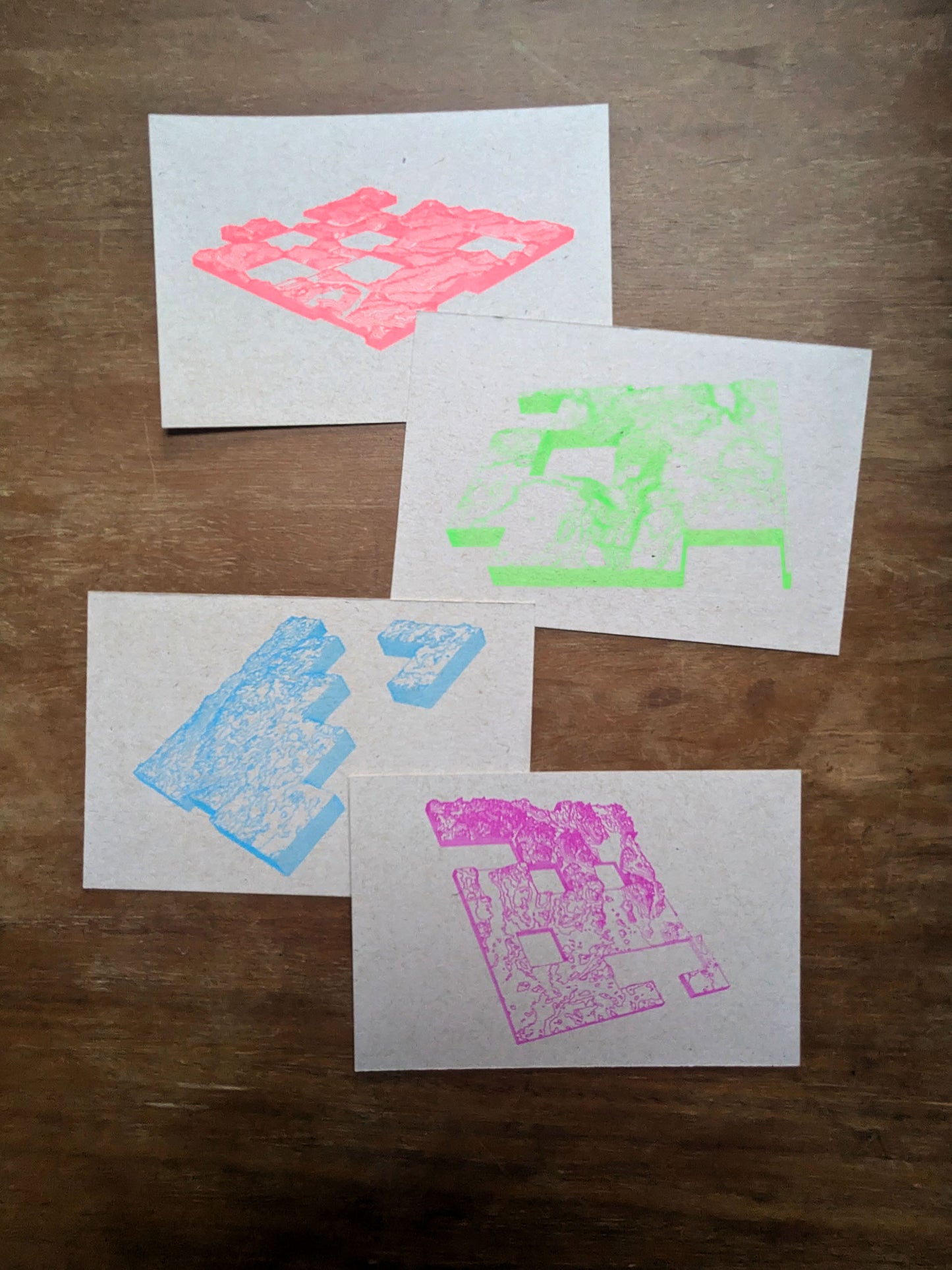 Topography Plotter Postcards-Neon Variant